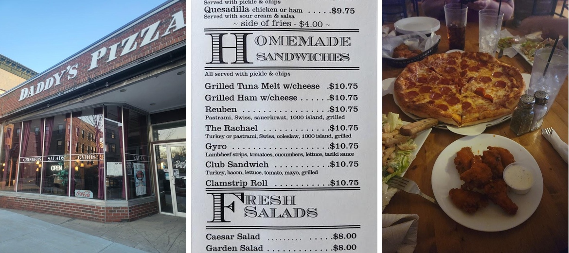 Daddy's Pizza Menu